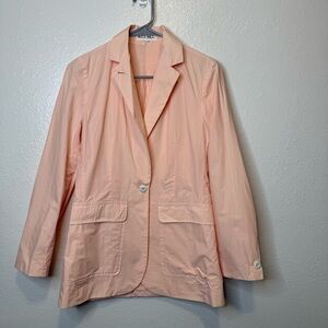 Alex Mill Billie Crinkled Cotton Blazer in Blush Pink Size Extra Small